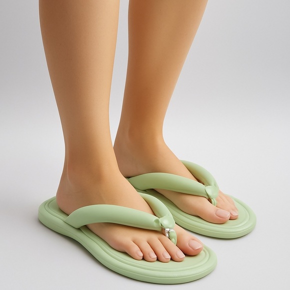 921- No Boundaries Padded Thong Flip Flop Sandals Mint Green Size 11 NWT - Picture 1 of 7
